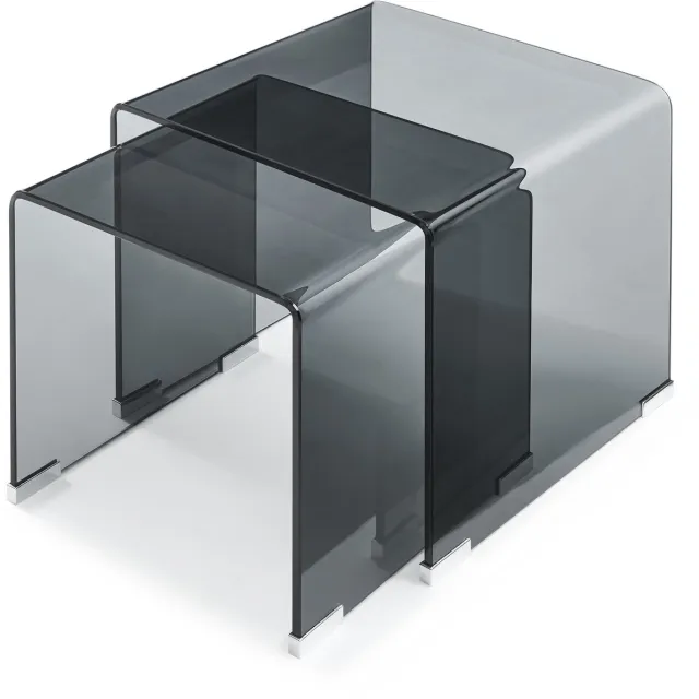en.casa Bijzettafel Kariengem set van 2 grijs [en.casa]