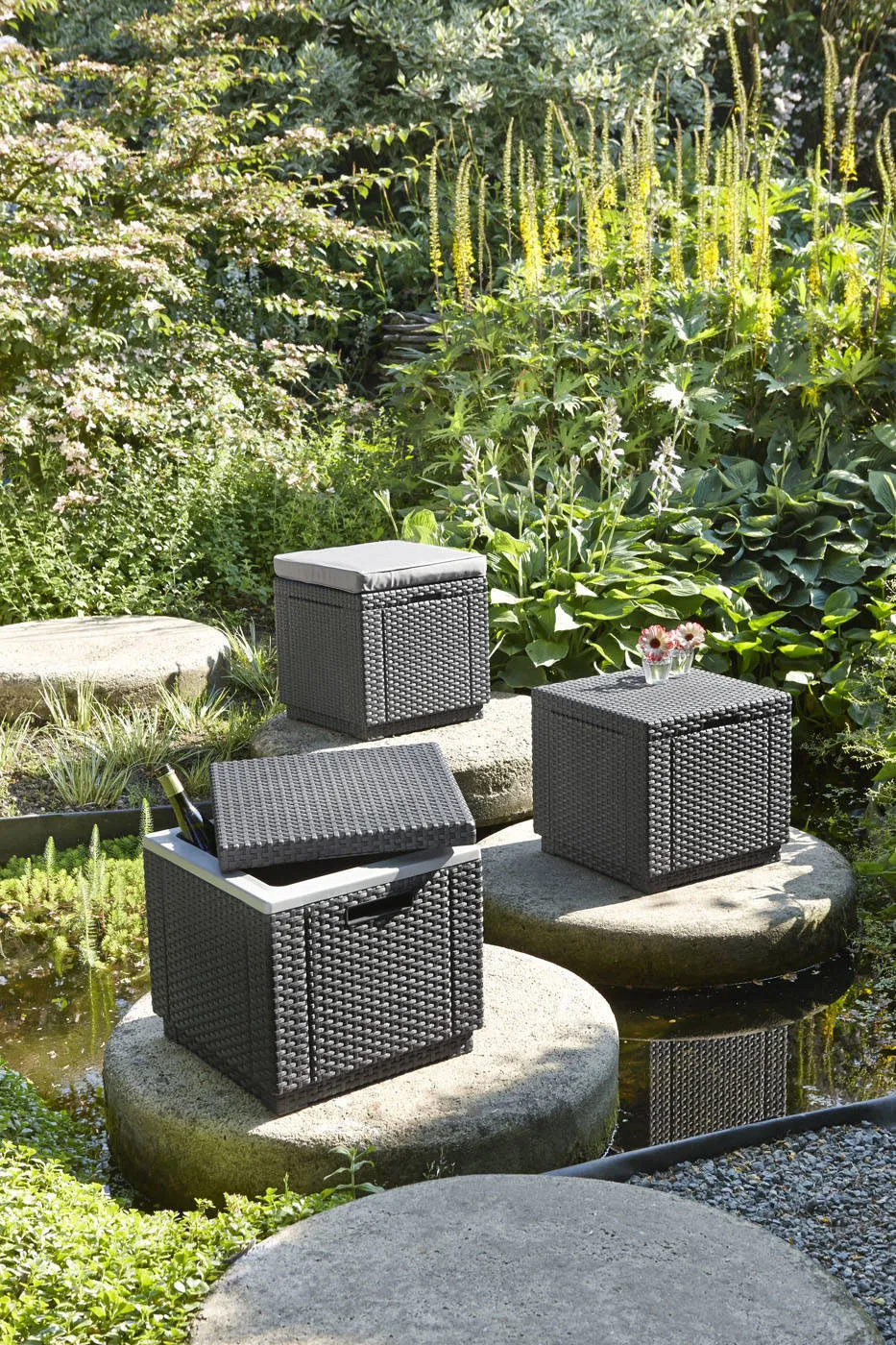Allibert Cube hocker met opbergruimte (42x42 cm) grafiet, foto 3