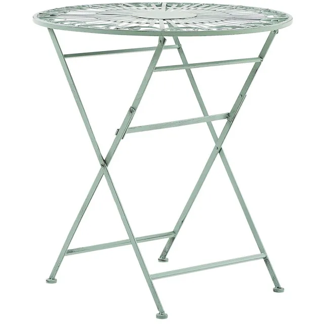 Beliani TRENTO - Tuintafel - Lichtgroen - 70 x 70 cm - Metaal