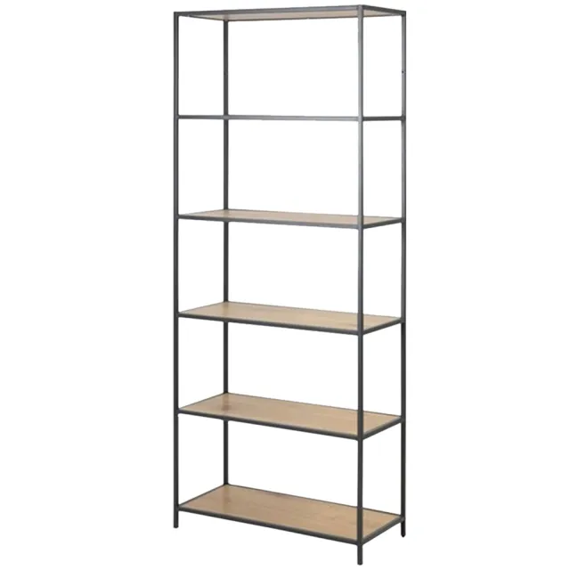 Lisomme Vic houten staande boekenkast naturel - 77 x 185 cm Bruin