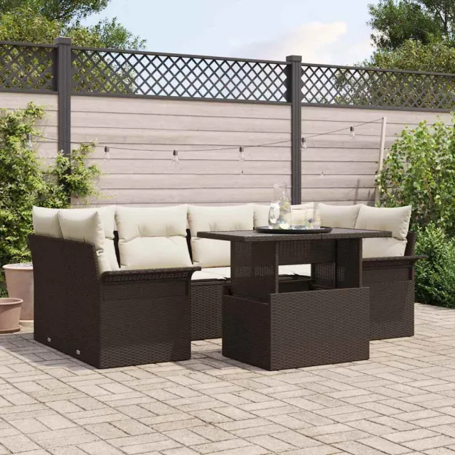vidaXL Tuin Sofa Set 7 st Bruin poly rattan, foto 2