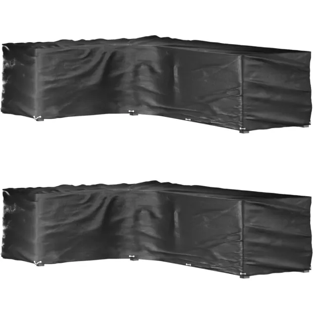 vidaXL Tuinmeubelhoezen L-vormig 2 st 18 oogjes 220x285x80 cm Zwart