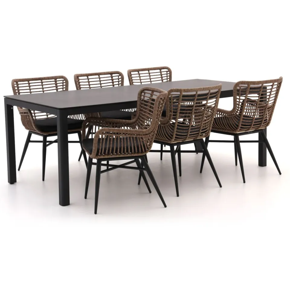 Intenso Furniture Intenso Asti/La Fonte 220cm dining tuinset 7-delig Grijs