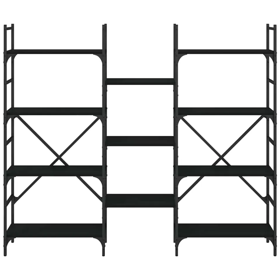 vidaXL Boekenkast 160x28,5x136,5 cm bewerkt hout zwart, foto 4