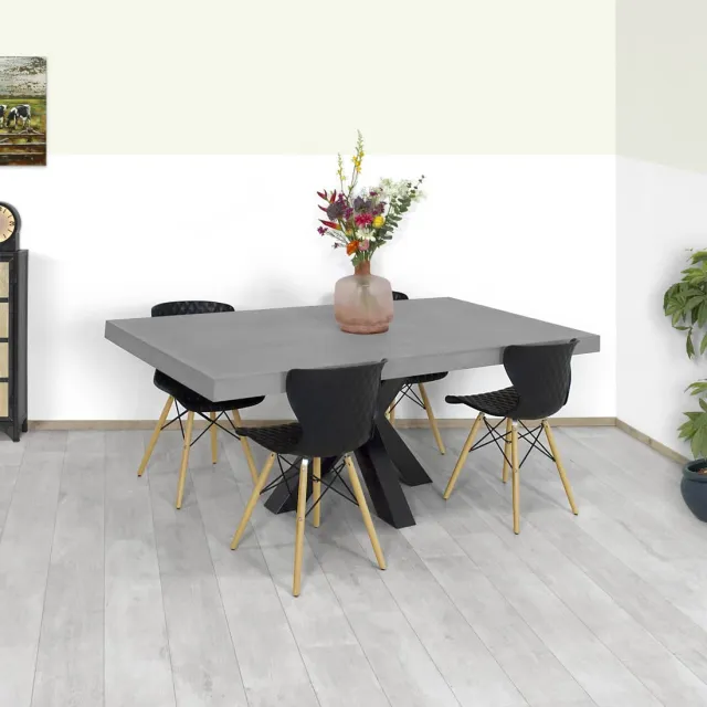 Betonlook tafel Guffey met matrixpoot