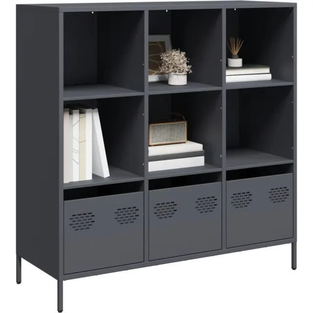 vidaXL Hoge kast 101,5x39x103,5 cm staal antracietkleurig Anthraciet
