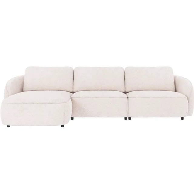 Rowico Home Norris gestoffeerde 4-zits hoekbank wit - links - 319 cm