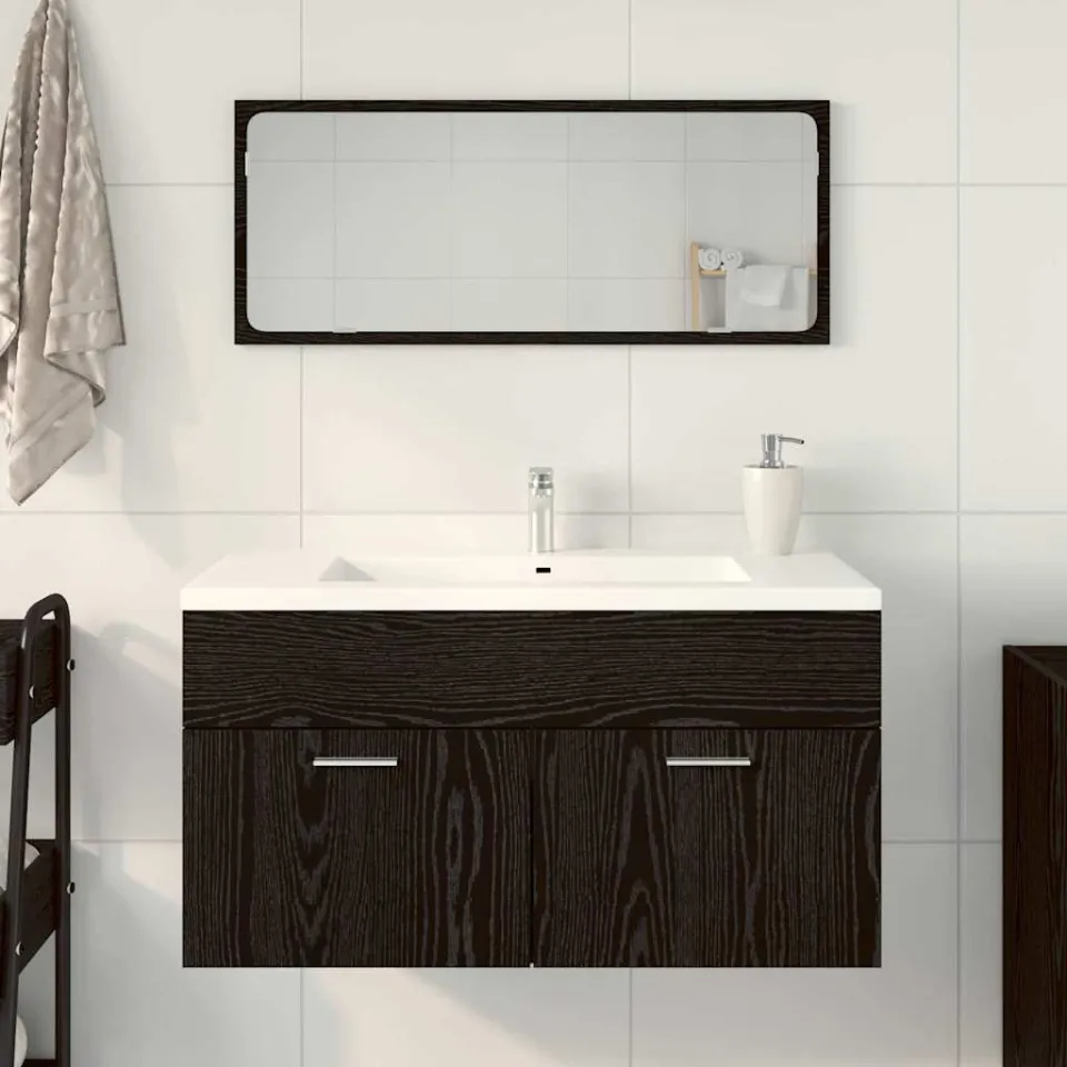 vidaXL Badkamermeubelset 2 st Zwart Eiken 90 x 38,5 x 46 cm, foto 3