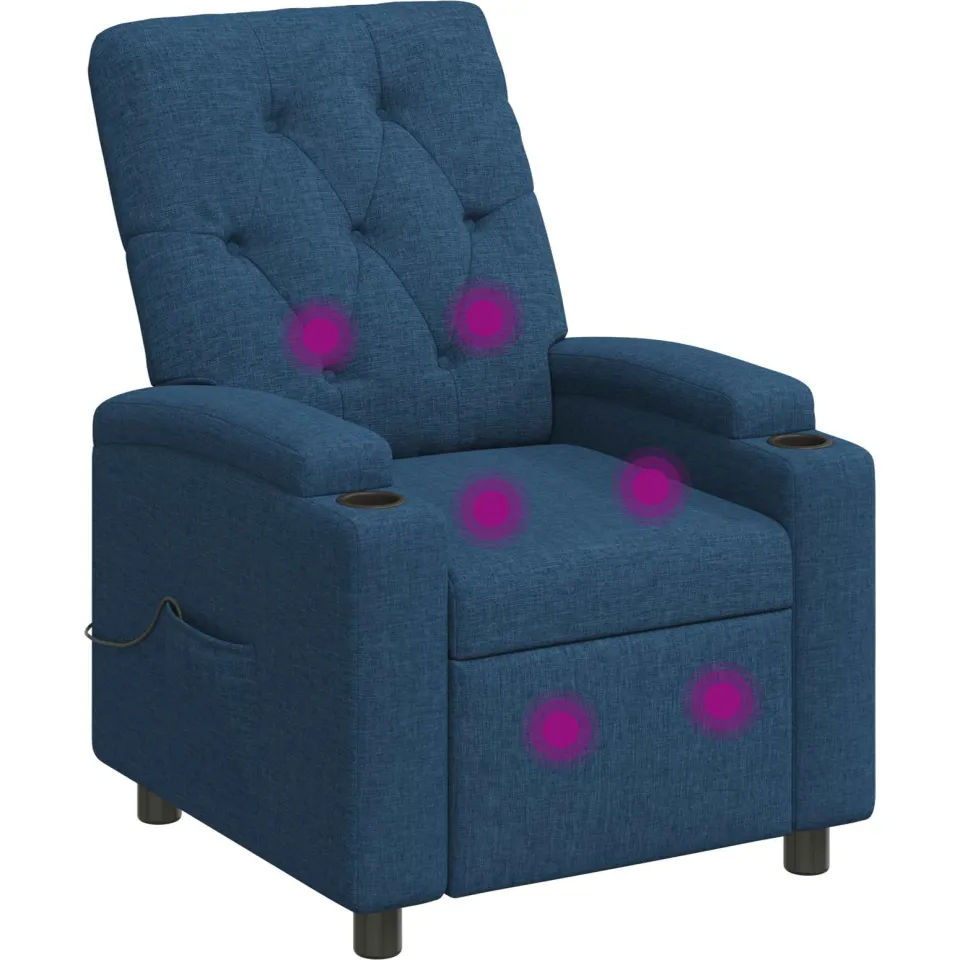 vidaXL Massage-relaxstoel Blauw 75 x 95 x 101 cm Stof