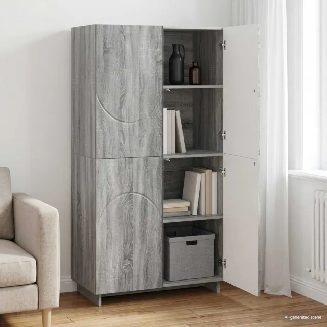 vidaXL Hoge kast Grijs Sonoma 79 x 41 x 151 cm Bewerkt hout