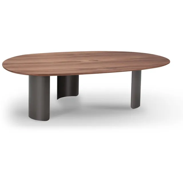 Icon Living Salontafel Sarah 001 Organisch 124x75x34 Walnoot Poot Bronze