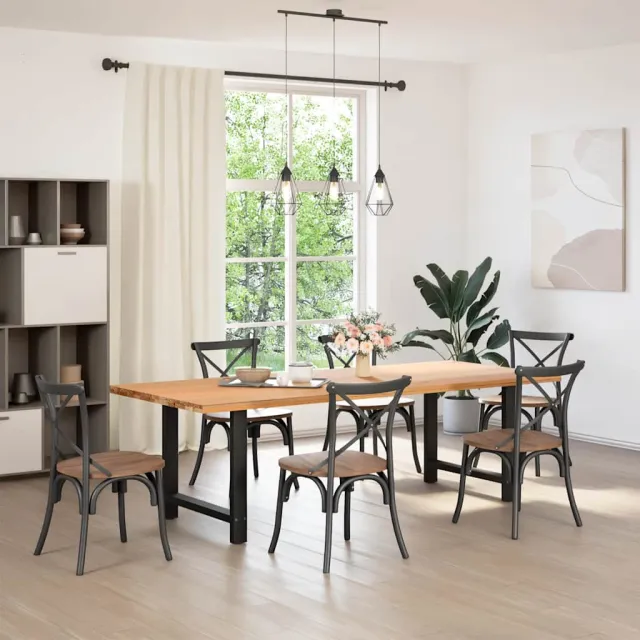 vidaXL Eettafelpoten 2 st 80x(72-73) cm staal zwart