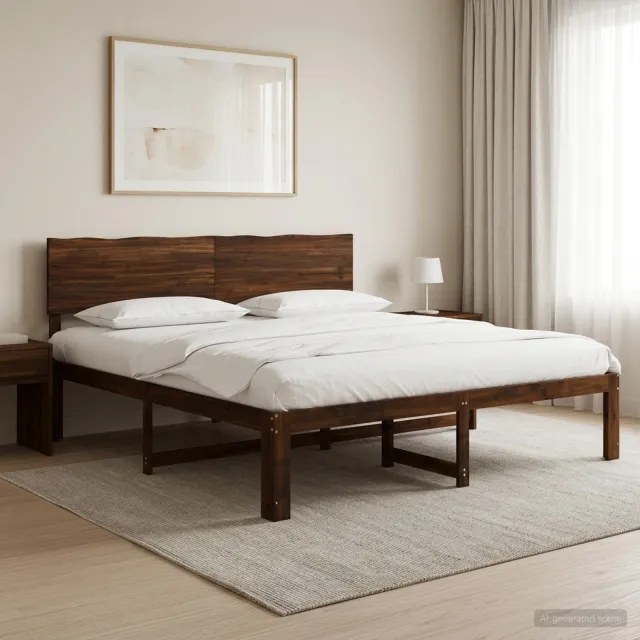 vidaXL Tweepersoonsbed met hoofdeinde ROSTOCK Donkerbruin 180 x 200 cm