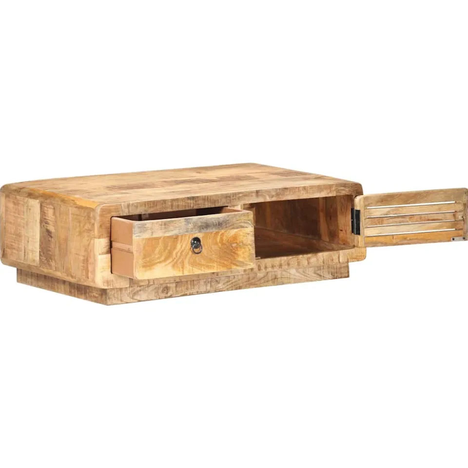 vidaXL Salontafel 90x60x29 cm ruw mangohout bruin, foto 2