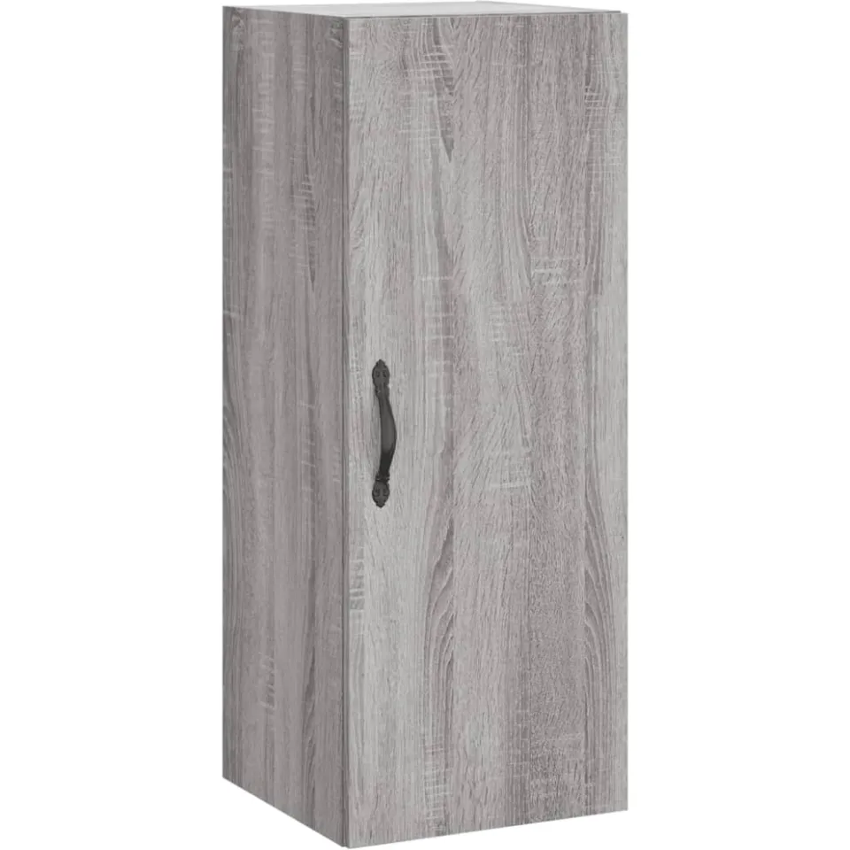 vidaXL Wandkast 34,5x34x90 cm bewerkt hout grijs sonoma eikenkleurig, foto 3