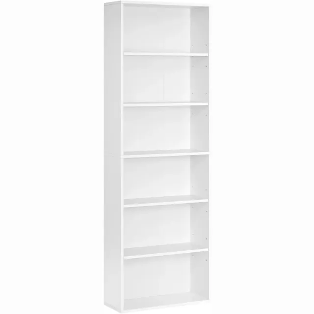 Sellino Boekenkast - Boekenmeubel - Inlegkast - Staande kast - Verstelbare planken - Stevige planken - 60 × 24 × 178,5 cm - Wit