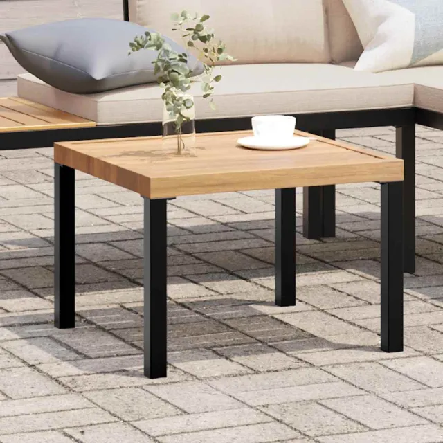 vidaXL Tuinsalontafel 55x55x39,5 cm gepoedercoat staal zwart, foto 2
