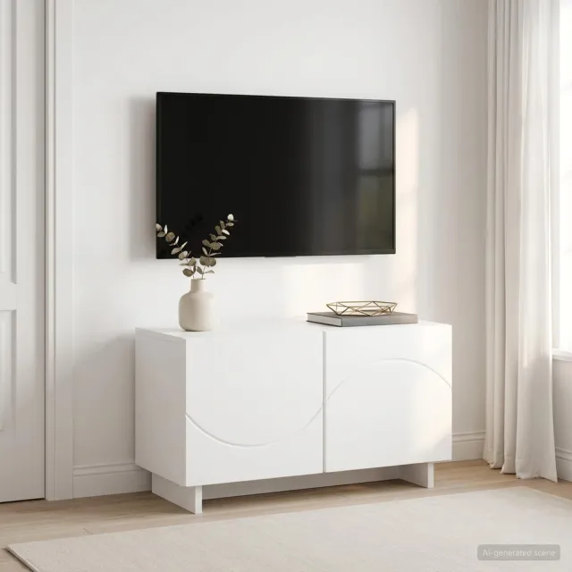 vidaXL tv-meubel 60 x 34.5 x 40 cm Wit Bewerkt hout