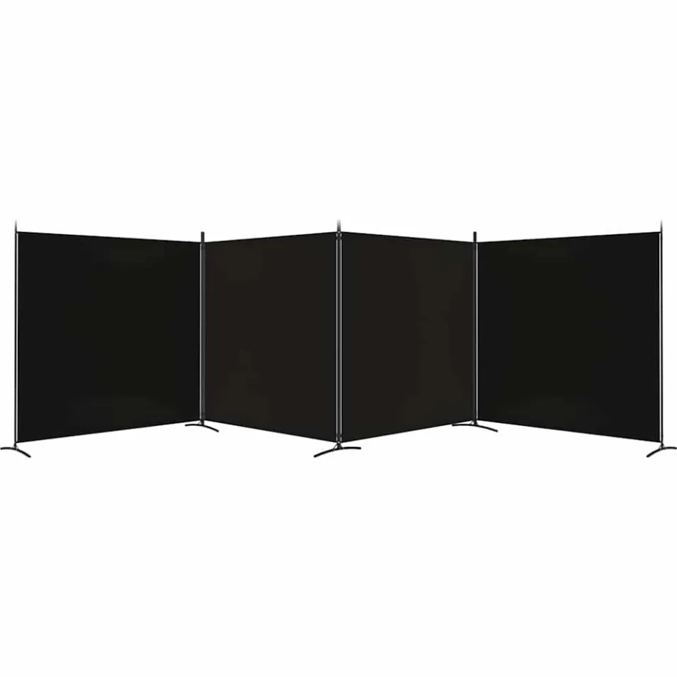 vidaXL Kamerscherm met 4 panelen 698x180 cm stof zwart, foto 3