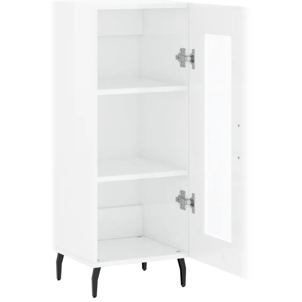 vidaXL Dressoir 34,5x34x90 cm bewerkt hout hoogglans wit, foto 4