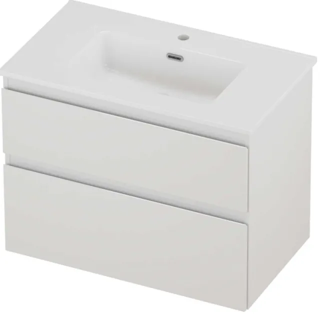 Proline Tribute Badmeubelset Porselein Elegant 1 Kraangat 80x46x62 cm Glans Wit Glans Wit
