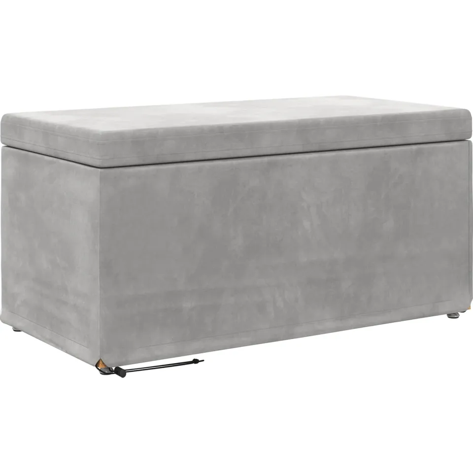 vidaXL Kruk Lichtgrijs 81 x 41 x 40 cm Velvet en Gefabriceerd Hout
