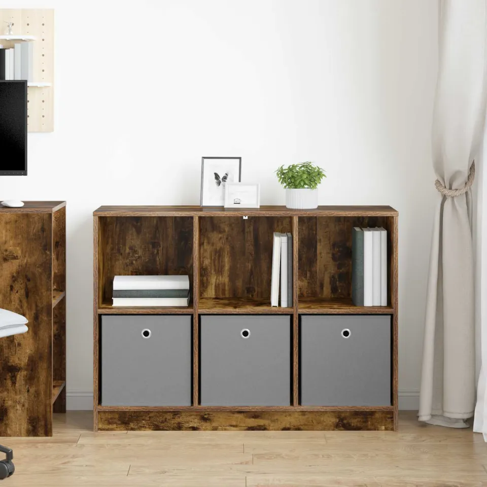 vidaXL Dressoir Gerookt eiken 102 x 32 x 73,5 cm, foto 4