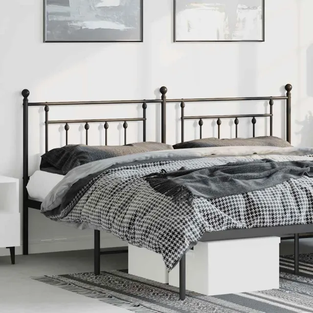 vidaXL Vervangend hoofdbord 180 cm metaal zwart