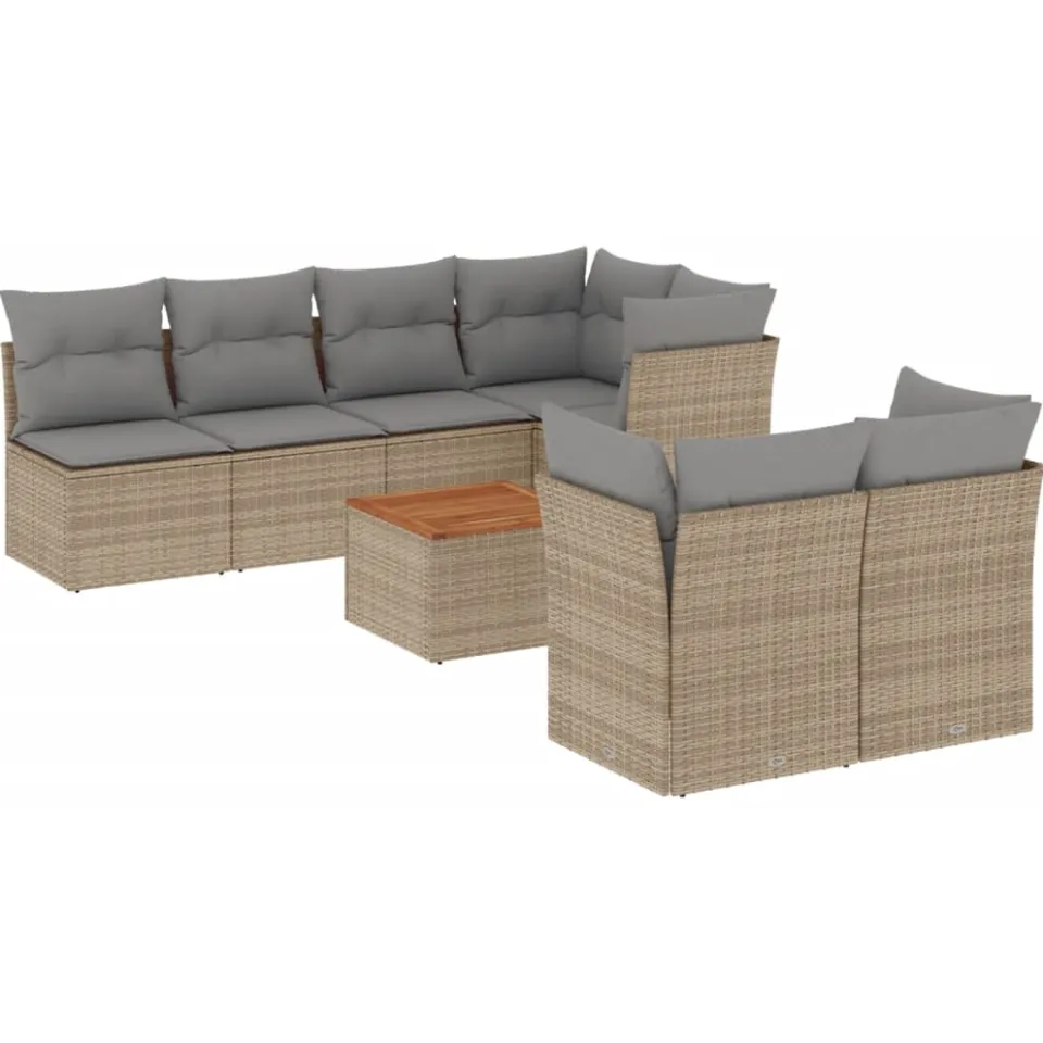 vidaXL Patio Sofa Set Beige mix en grijs, foto 3