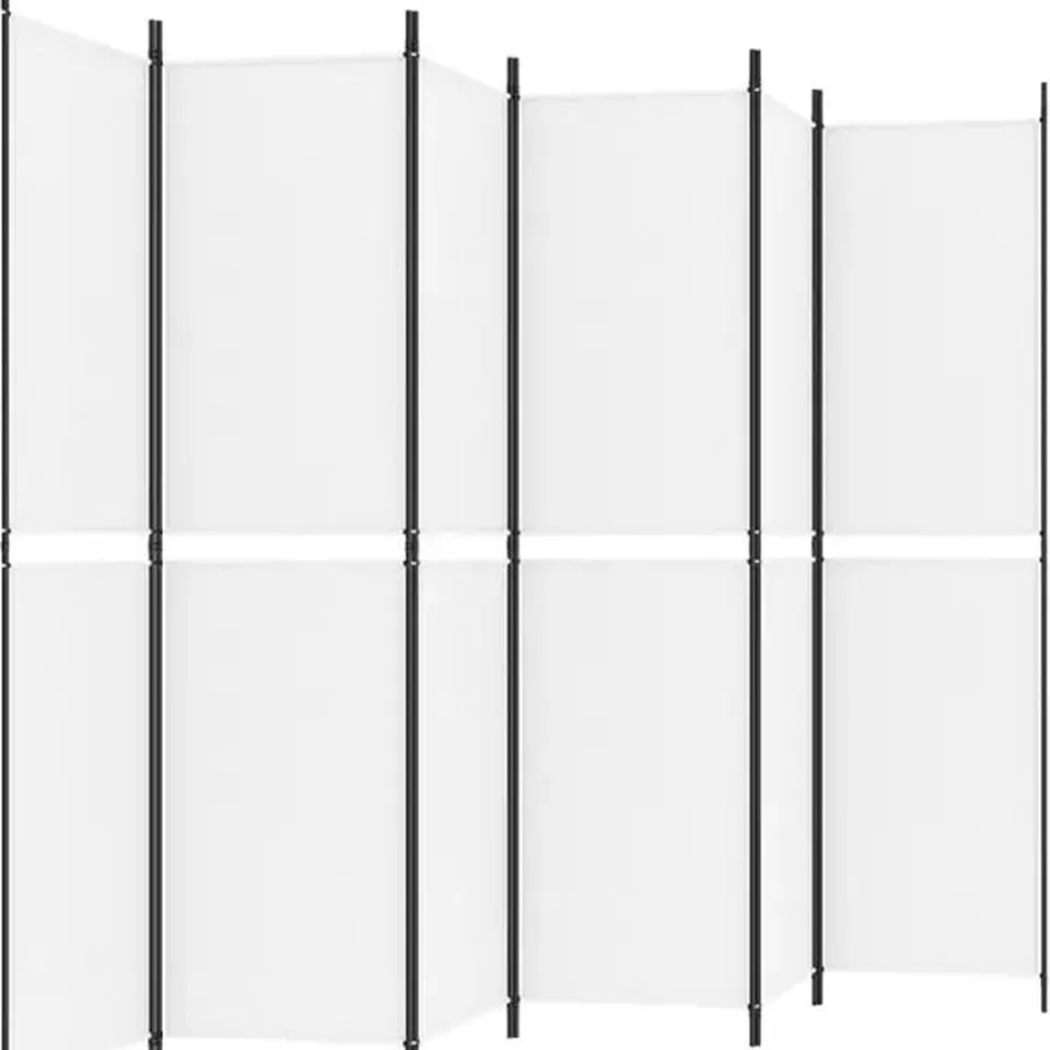 vidaXL Kamerscherm met 6 panelen 300x200 cm stof wit, foto 3