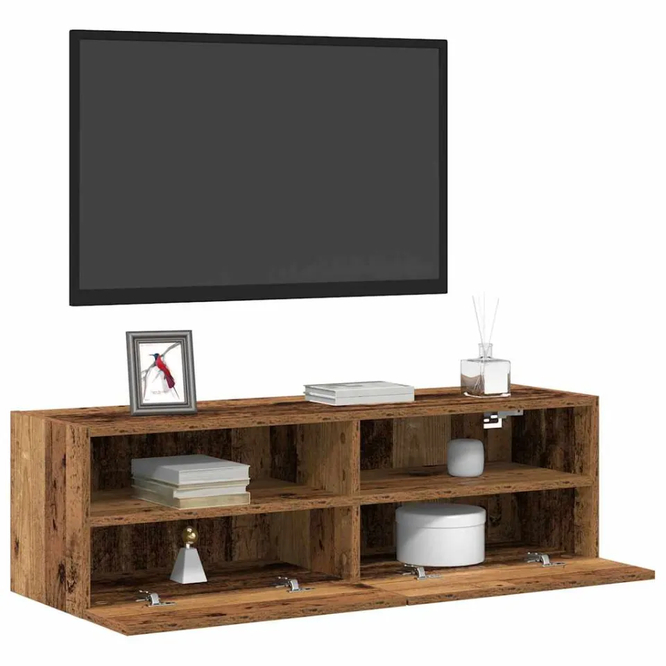 vidaXL TV Wandkast 100 x 30 x 30 cm Oud hout Bewerkt hout bruin, foto 3