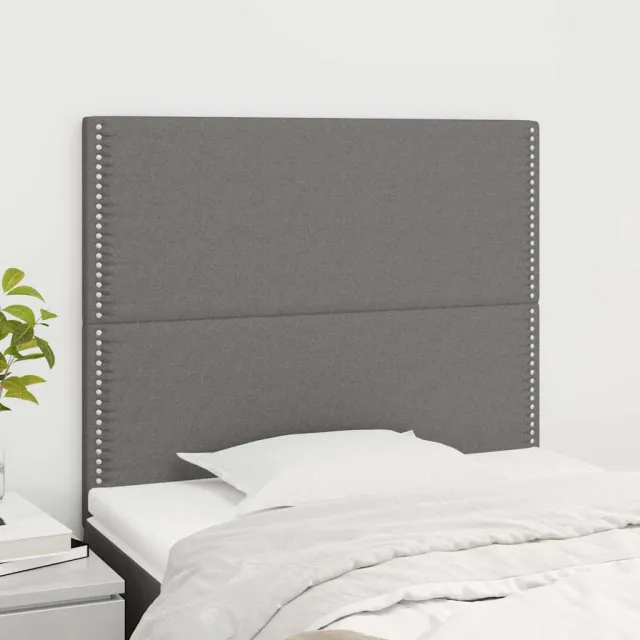 vidaXL Hoofdbord donkergrijs 90x5x118/128 cm stof