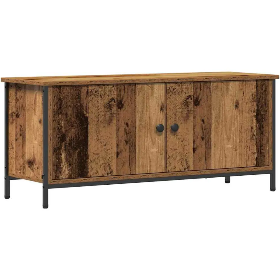 vidaXL TV-kast 100 x 35 x 45 cm Oud Hout Bewerkt hout bruin, foto 3