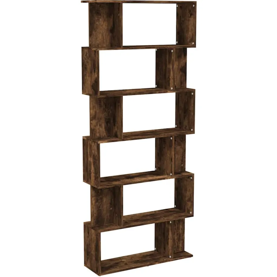 vidaXL Boekenkast/kamerscherm 80x24x192 cm bewerkt hout gerookt eiken Bruin