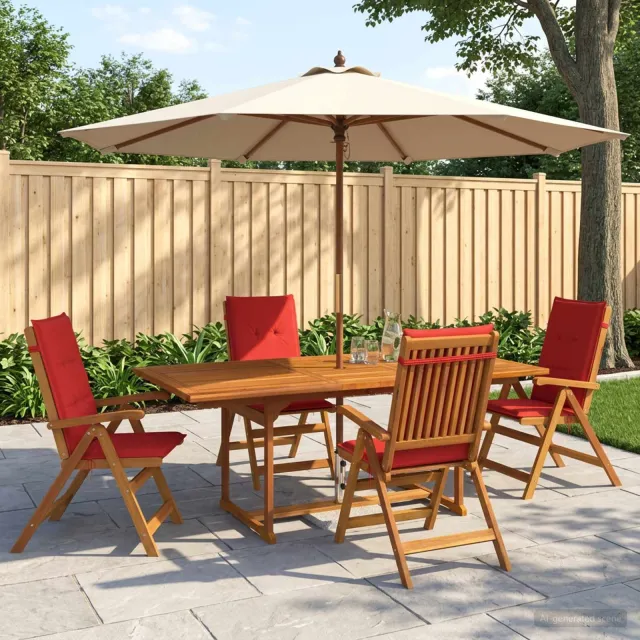 vidaXL 5-delige tuin eetset Naturel Massief Acaciahout, foto 2
