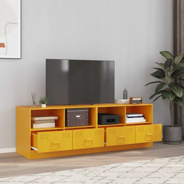 vidaXL Tv-meubelen 2 st 67x39x44 cm staal mosterdgeel, foto 2