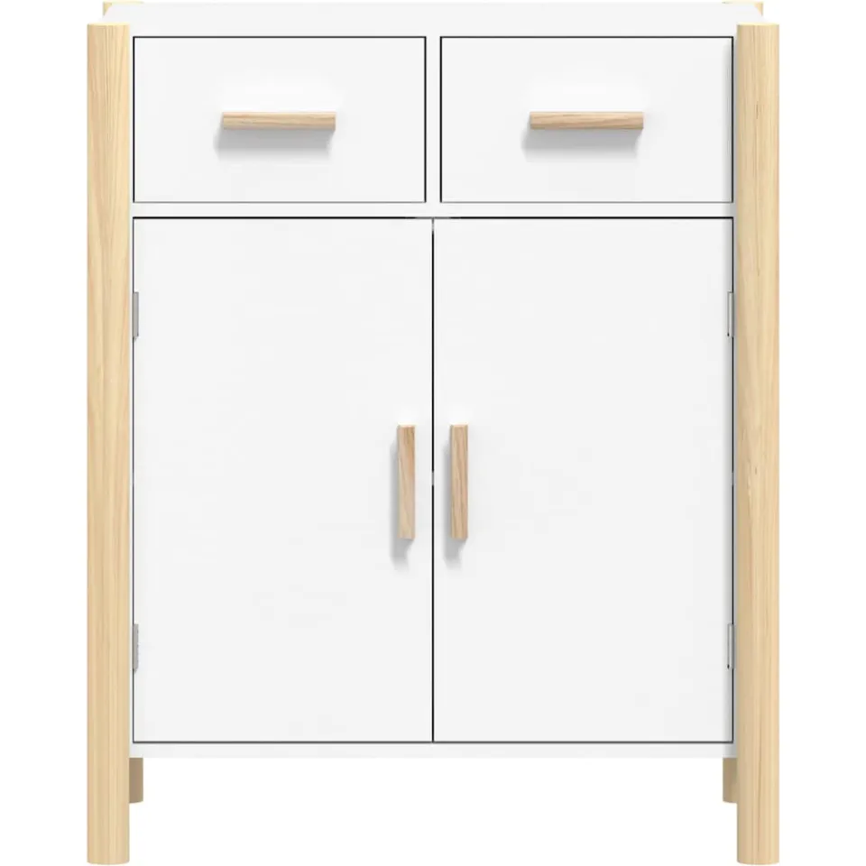 vidaXL Dressoir 62x38x75 cm bewerkt hout wit, foto 4