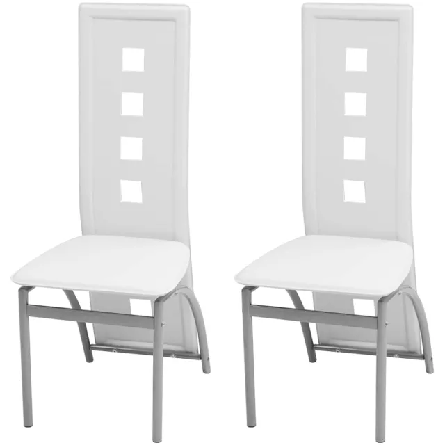 vidaXL Eetkamerstoelen 2 st kunstleer wit