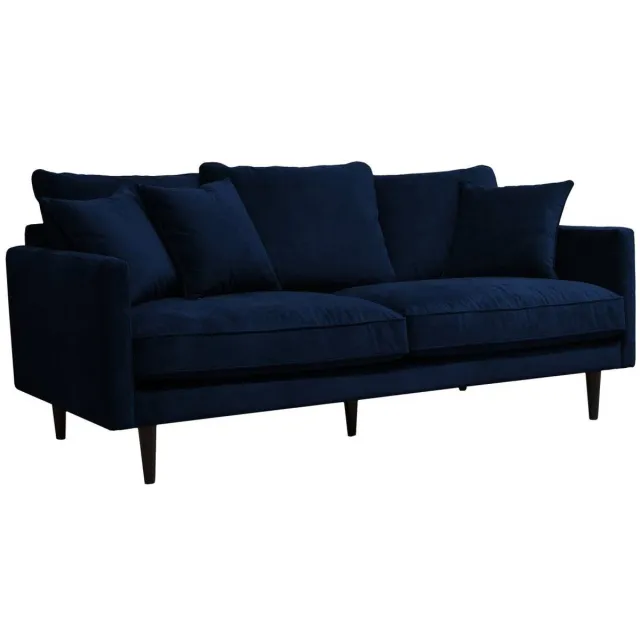 Atmosphera Créateur d'intérieur® 3-zitsbank van fluweel CANDICE Bleu encre