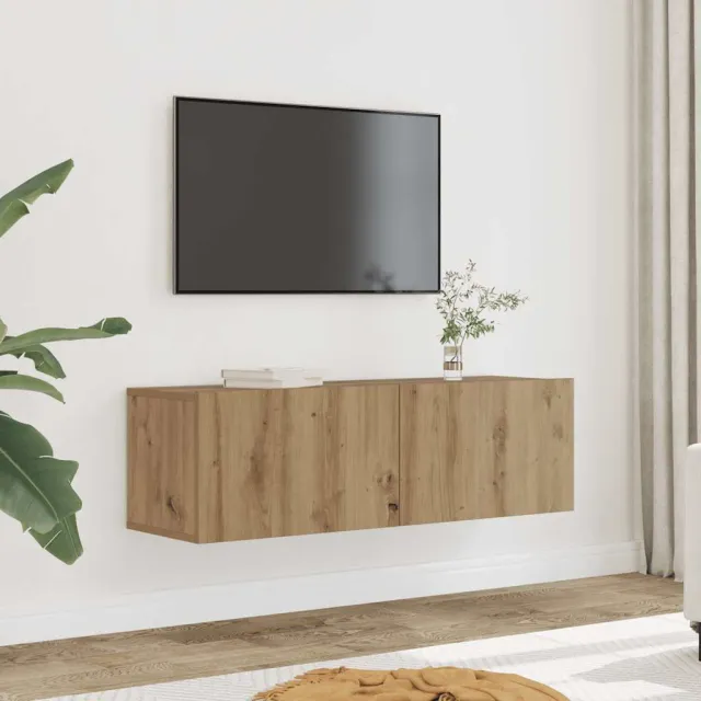vidaXL Tv-meubels 2 st wandgemonteerd 100x30x30 cm artisanaal eiken Bruin