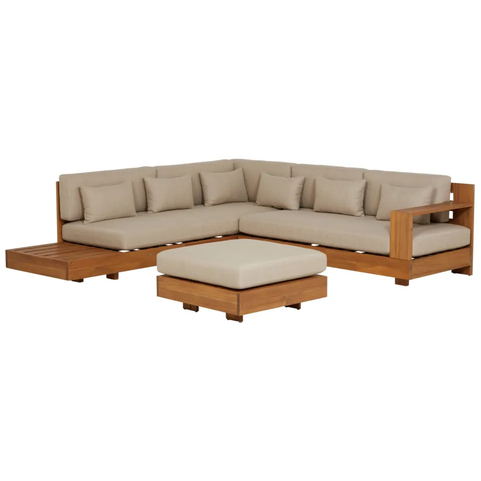 NOUS Garden Belmonte deluxe loungeset met hocker naturel zand, foto 6