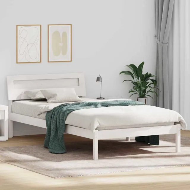 vidaXL Bedframe met hoofdeinde Wit 80 x 200 cm Massief grenenhout
