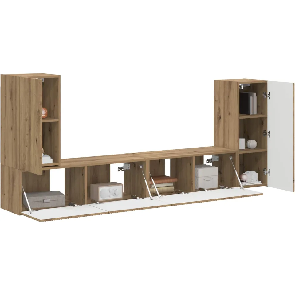 vidaXL Tv-meubelset 4 st Artisan Eiken Bewerkt hout, foto 2