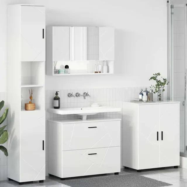 vidaXL Badkamermeubelset 4 st Hoogglans wit 35 x 30 x 192 cm, foto 2
