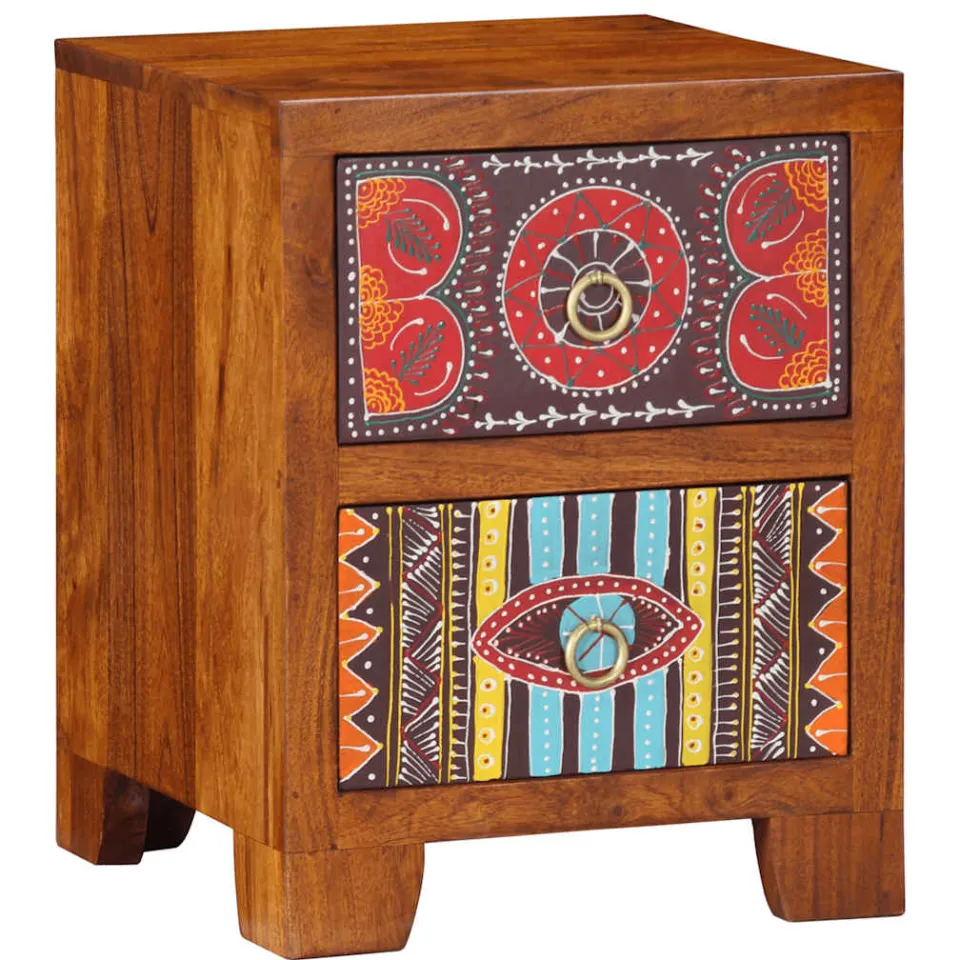 vidaXL Nachtkastje 35x35x45 cm massief acaciahout bruin, foto 3