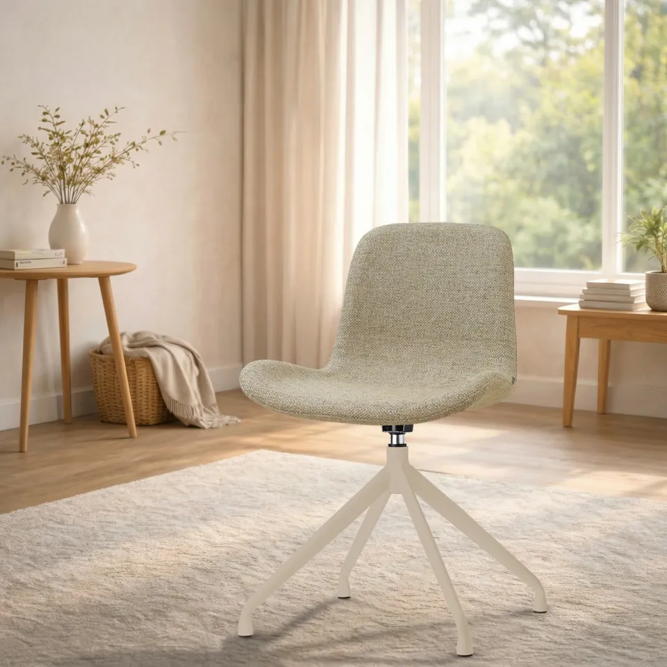 Nolon Nola-Fé draaibare eetkamerstoel taupe melange - beige onderstel, foto 3