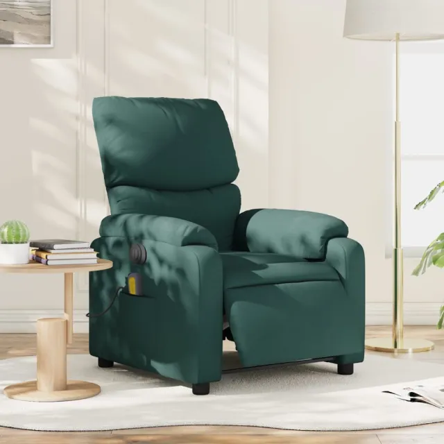 vidaXL Massagestoel elektrisch verstelbaar stof donkergroen
