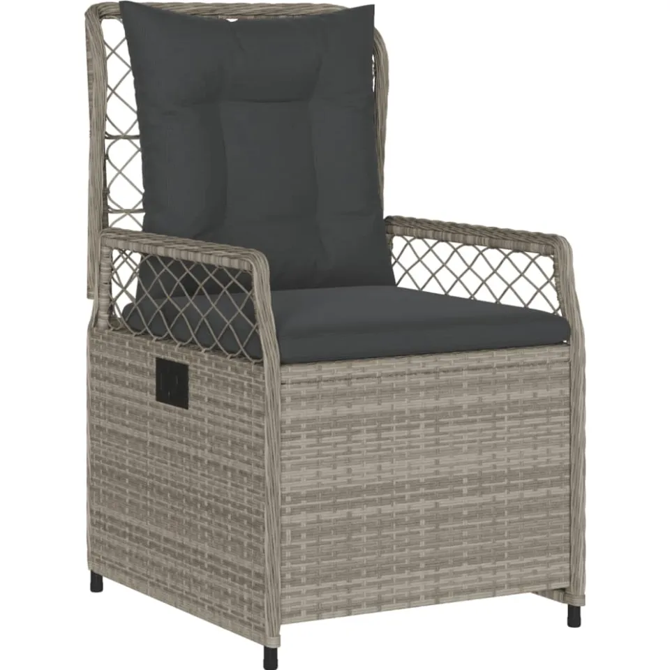 vidaXL 9-delige Tuinset met kussens poly rattan lichtgrijs
