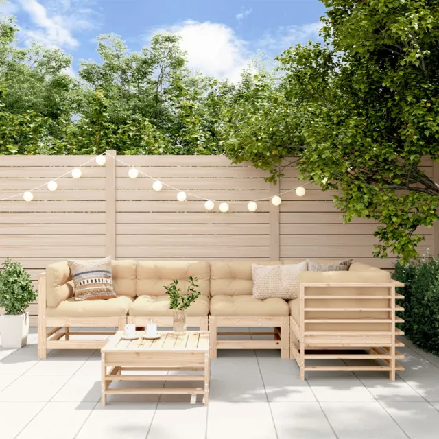 vidaXL 6-delige Loungeset massief grenenhout bruin, foto 2