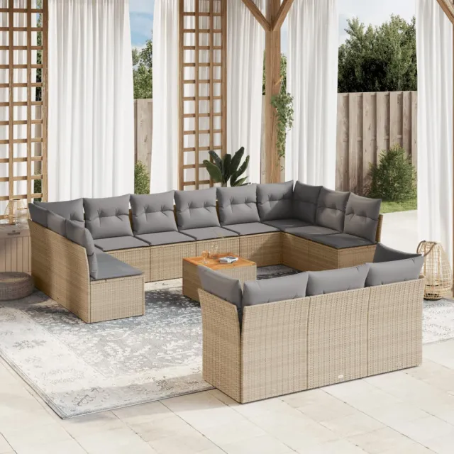 vidaXL Patio Sofa Set 13-zits Mix Beige en Lichtgrijs, foto 2